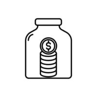 besparingsconcept, geld in de pot pictogram vector