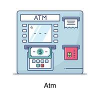 een pictogramontwerp van direct bankieren bewerkbare vector van ATM