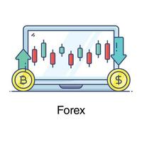 platte stijl van forex trading icoon vector