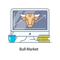 bull market icoon in moderne platte stijl vector