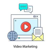 een icoon van videomarketing in moderne platte stijl vector