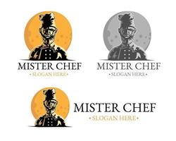 illustratie vector ontwerp van chef-kok logo mascotte sjabloon