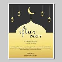 illustratie vector ontwerp van iftar partij uitnodiging sjabloon flyer, volledig bewerkbaar.