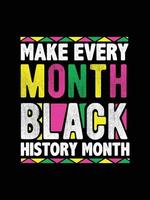 zwarte geschiedenis maand t-shirt ontwerp. zwarte geschiedenismaand citaten typografie t-shirtontwerp vector