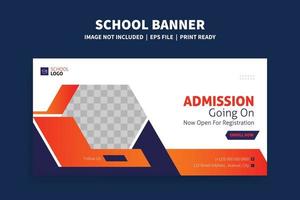 school toelating promotionele webbanner post banner ontwerp. terug naar school webadvertenties banner en flyer-sjabloon. vector
