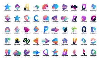 abstract set beste collectie opvallend logo bedrijf bedrijf en zakelijk kleurrijk ontwerp vector