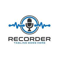 spraakgegevensrecorder modern logo vector