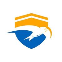 vliegend zwaluw dier logo vector