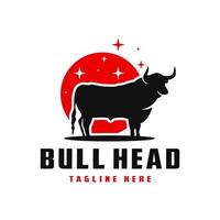 black bull-logo onder de zon vector
