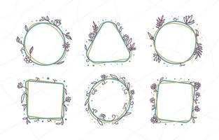 minimalistische collectie bloemenframes vector