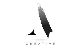 artistiek een penseelstreek brief ontwerp logo pictogram vector. elegante minimalistische borstelletteridentiteit vector