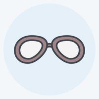 vintage bril pictogram in trendy kleur mate stijl geïsoleerd op zachte blauwe achtergrond vector