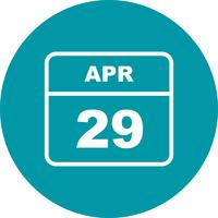 29 april Datum op een eendaagse kalender vector