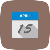 15 april Datum op een eendaagse kalender vector