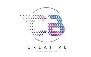 cb cb roze magenta gestippelde zeepbel brief logo ontwerp vector