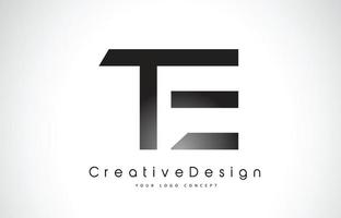 te brief logo-ontwerp. creatief pictogram moderne brieven vector logo.