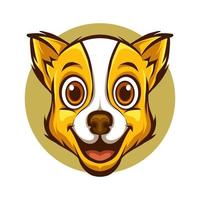 schattig hoofd hond schattige mascotte illustratie sjabloon vector