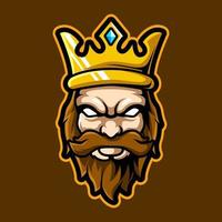 koning hoofd mascotte logo illustratie voor esport team en streamer