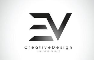 ev ev brief logo ontwerp. creatief pictogram moderne brieven vector logo.