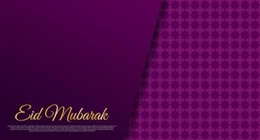 eid mubarak vakantiebanner met gouden handgeschreven inscriptie eid mubarak. vector illustratie