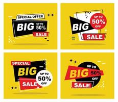 speciale grote verkoop voor banner, hot sale, flash sale, bannervector, super sale en gele vectorbanner vector