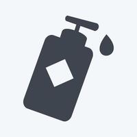 lotion fles pictogram in trendy glyph-stijl geïsoleerd op zachte blauwe achtergrond vector