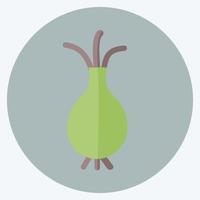 groenteplant pictogram goed voor onderwijs in trendy vlakke stijl geïsoleerd op zachte blauwe achtergrond vector