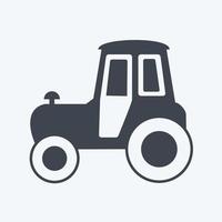 tractorpictogram in trendy glyph-stijl geïsoleerd op zachte blauwe achtergrond vector