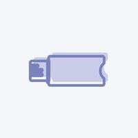flash drive-pictogram in trendy tweekleurige stijl geïsoleerd op zachte blauwe achtergrond vector