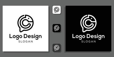 logo-ontwerp kameleon bubble talk chat met app-sjabloon vector