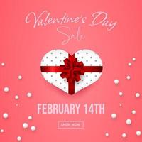 gradiënt Valentijnsdag verkoop poster of banner met zoete cadeau. promotie- en winkelsjabloon of voor liefde en Valentijnsdag vector