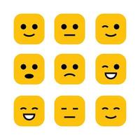 gele emoji's voor emoticon in chat vector