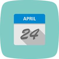 24 april Datum op een eendaagse kalender vector