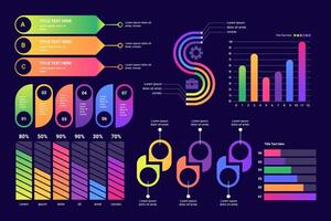 scherm met hud-interface-elementen ingesteld in controle infographic digitale afbeelding vector