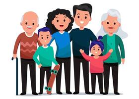 grote familie met drie generaties vector