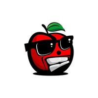 appel boos schattig vector, fruit karakter cartoon vector