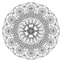 cirkelvormig patroon in de vorm van mandala voor henna, mehndi, tatoeage, decoratie. decoratief ornament in etnische oosterse stijl. kleurboek pagina. vector