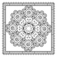 mehndi bloem voor henna, mehndi, tatoeage, decoratie. decoratief ornament in etnische oosterse stijl. vector