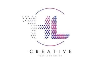 hl hl roze magenta gestippelde zeepbel brief logo ontwerp vector