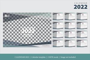 kalender 2022 ontwerp, het jaar van de tijger maandkaarten sjablonen, set van 12 maanden vector