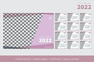 kalender 2022 ontwerp, het jaar van de tijger maandkaarten sjablonen, set van 12 maanden vector