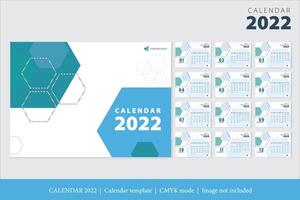 kalender 2022 ontwerp, het jaar van de tijger maandkaarten sjablonen, set van 12 maanden vector