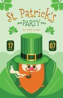 st. patrick's day poster met kabouter karakter vector