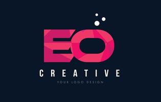 eo eo letter logo met paars laag poly roze driehoekjes concept vector