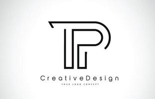 tp tp letter logo-ontwerp in zwarte kleuren. vector