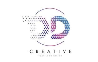 dd dd roze magenta gestippelde zeepbel brief logo ontwerp vector