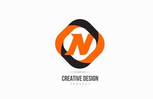 n alfabet letterpictogram logo in oranje kleur. ontwerp voor zaken en bedrijf vector