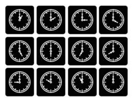 tijd klok lijn pictogrammen alarm en smartwatch tijd 24-uurs klok vector