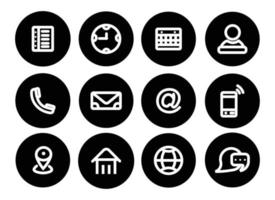 neem contact met ons op icon set, website set pictogram vector, set van web icon set, visitekaartje contactgegevens pictogram. vector