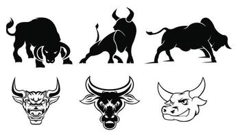 stier hoorn dierlijke silhouet boerderij pictogram. geïsoleerde en vlakke afbeelding. vectorafbeelding vector